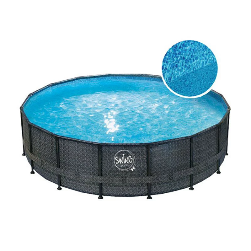 Piscina Elite Wicker Dark Ø5,49 X 1,32 M 4 Piscina Elite Wicker Dark Ø5,49 X 1,32 M - Imagen 4