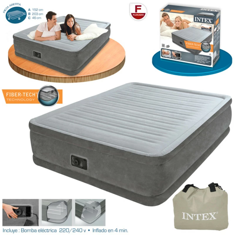 Intex Cama Dura-Beam Confort Plush 152x203x46 2 Intex Cama Dura-Beam Confort Plush 152x203x46 - Imagen 2