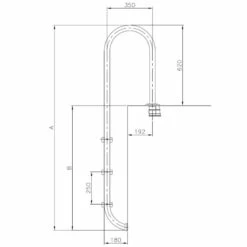 Escalera Pasamanos Muro PQS -GRE Ventas dimensiones escalera pasamanos muro piscina