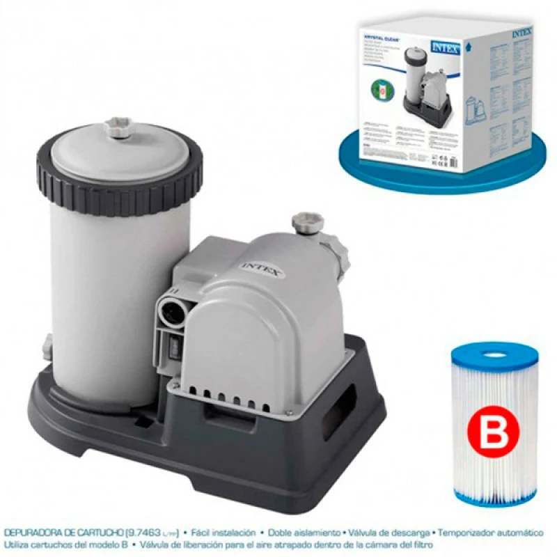 Intex Depuradora Cartucho Krystal 9.463 L/h 2 Intex Depuradora Cartucho Krystal 9.463 L/h - Imagen 2