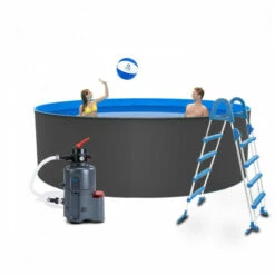 Piscina De Acero Grey 360 X 120 Cm -GRE Ventas piscina grey kit completo 1 1