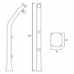 Ducha Solar Happy 4 X 4 Poolstar -GRE Ventas plano medidas ducha solar happy 4x4 poolstar copia